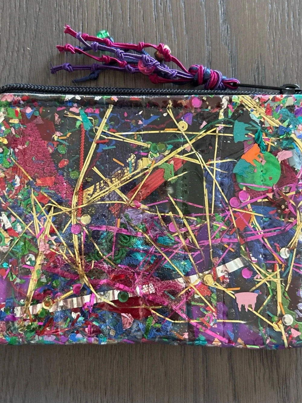 Colorful Confetti Art with Tassel. NWOT